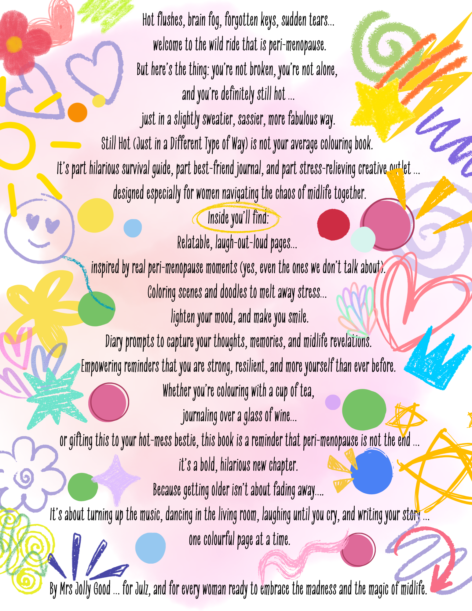 Still Hot (Just in a Different Type of Way): A Perimenopausal Coloring Journal for Your Hot Mess Bestie and You (Mrs Jolly Good Coloring Books) Paperback