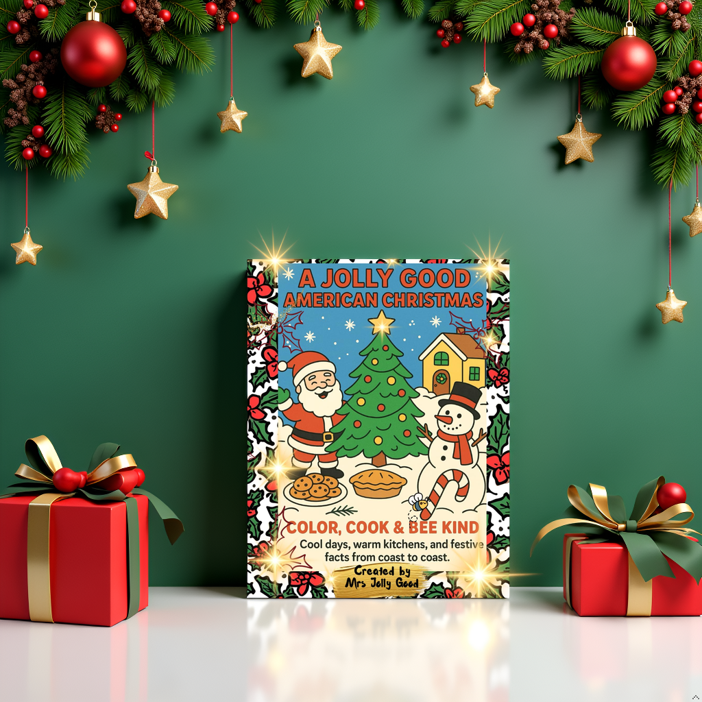 A Jolly Good American Christmas: Color, Cook & Bee Kind - Cool days, warm kitchens, and festive facts from coast to coast