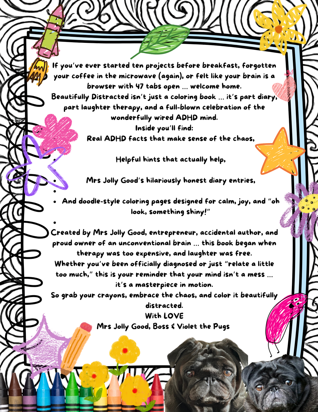 Beautifully Distracted: The Mrs Jolly Good ADHD Coloring Book