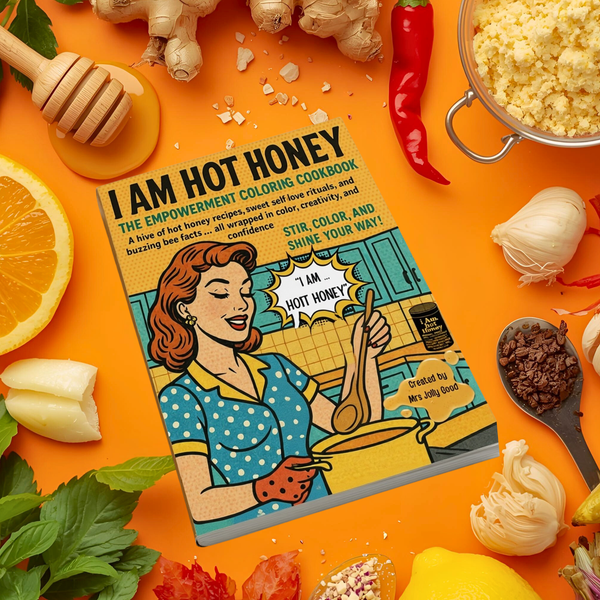 I AM Hot Honey: The Empowerment Coloring Cookbook - A Hive of Hot Honey Recipes, Self-Love Rituals, and Buzzing Bee Facts